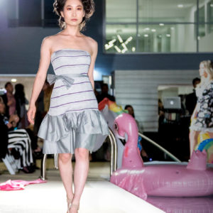 Felicia Zhu Walking at OC Fashion Week for Designer Angie Fontaine
